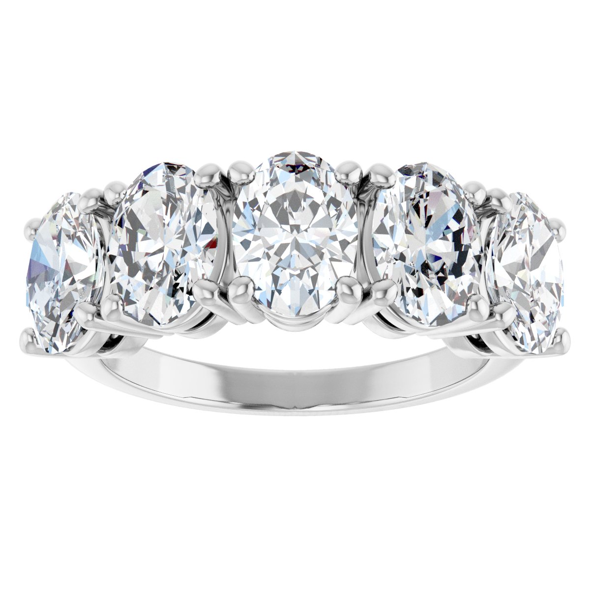 3 3/4 Ctw Oval Lab-Grown Diamond Anniversary Band - White Gold - Lab Grown Diamond