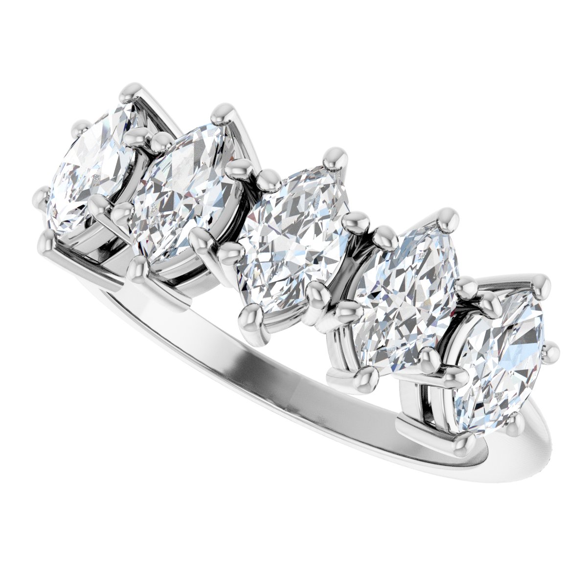 1 1/2 Ctw Marquise Lab-Grown Diamond Anniversary Band - White Gold - Lab Grown Diamond