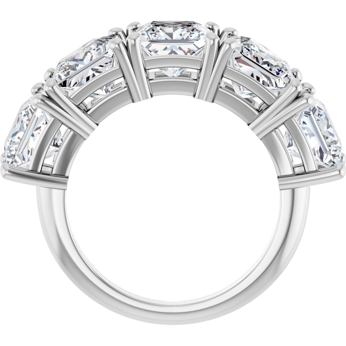 7 Ctw Square Lab-Grown Diamond Anniversary Band - White Gold - Lab Grown Diamond
