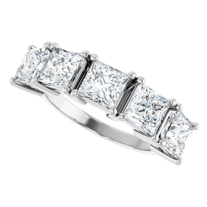 3 3/4 Ctw Square Lab-Grown Diamond Anniversary Band - White Gold - Lab Grown Diamond