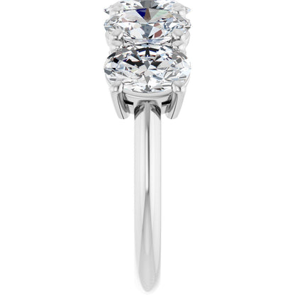 3 3/4 Ctw Oval Lab-Grown Diamond Anniversary Band - White Gold - Lab Grown Diamond