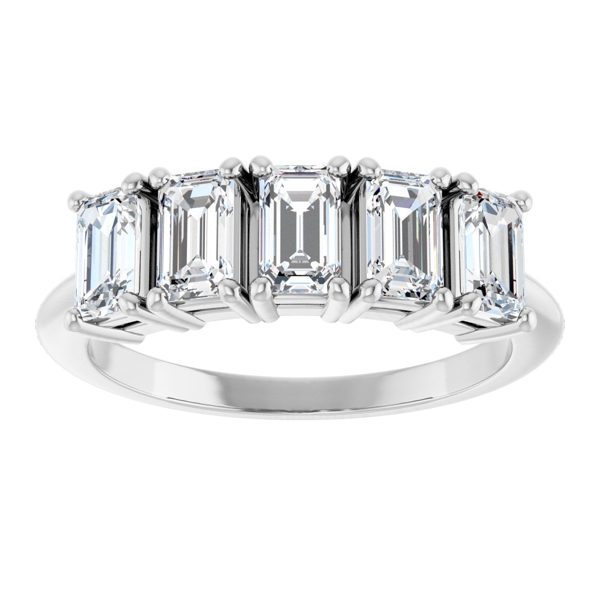 1 7/8 Ctw Emerald Lab-Grown Diamond Anniversary Band - White Gold - Lab Grown Diamond