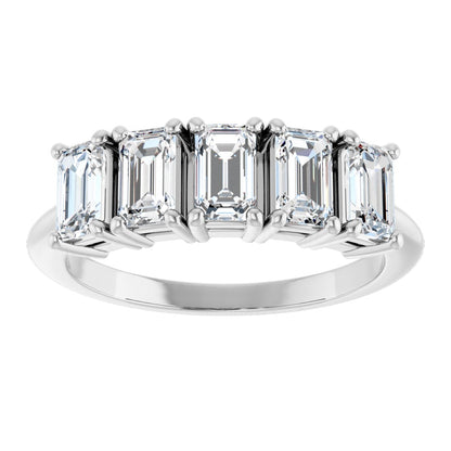 1 7/8 Ctw Emerald Lab-Grown Diamond Anniversary Band - White Gold - Lab Grown Diamond