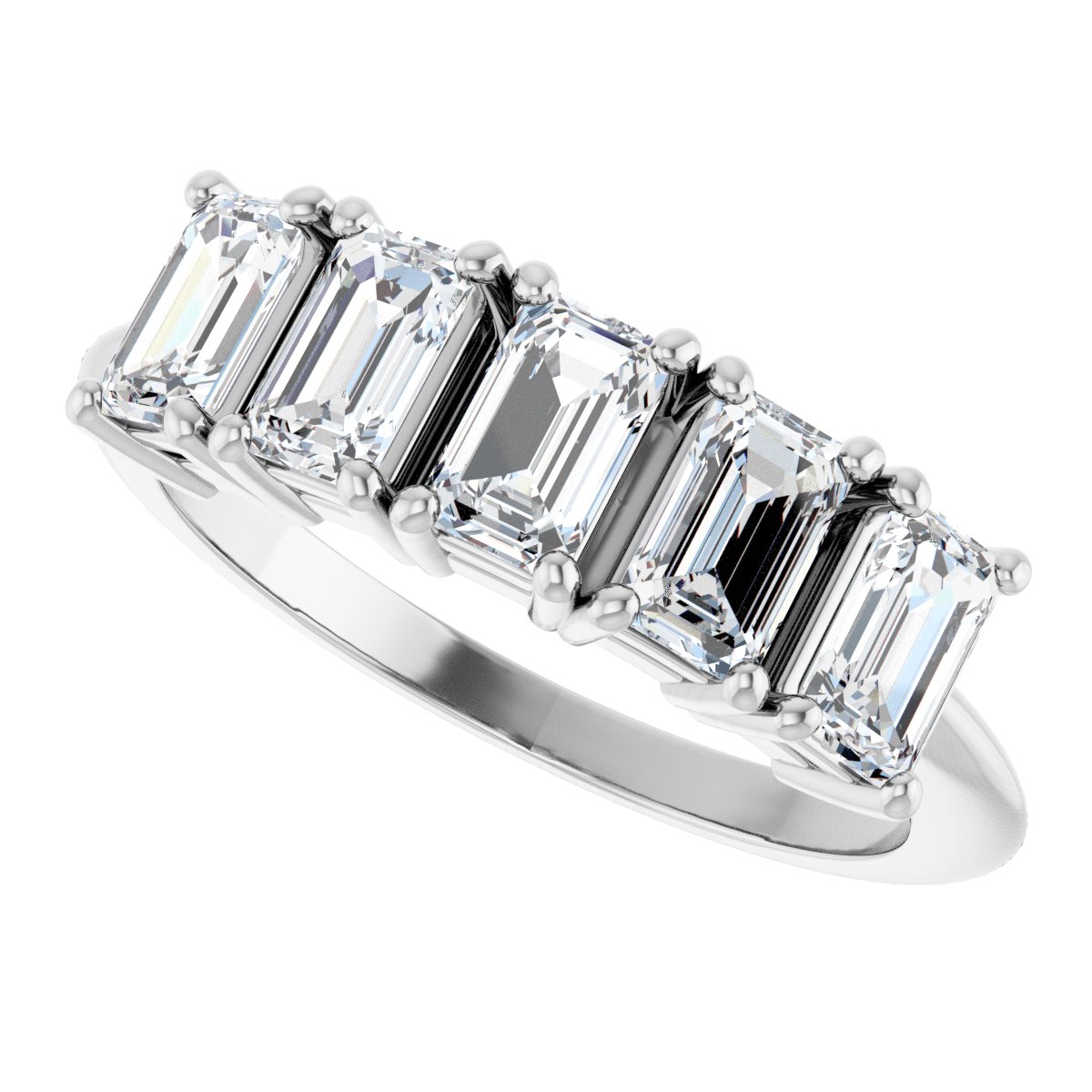 1 7/8 Ctw Emerald Lab-Grown Diamond Anniversary Band - White Gold - Lab Grown Diamond