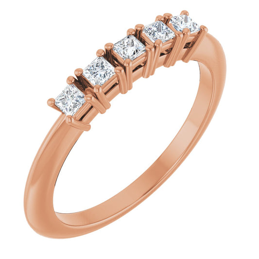 1/4 Ctw Square Lab-Grown Diamond Anniversary Band