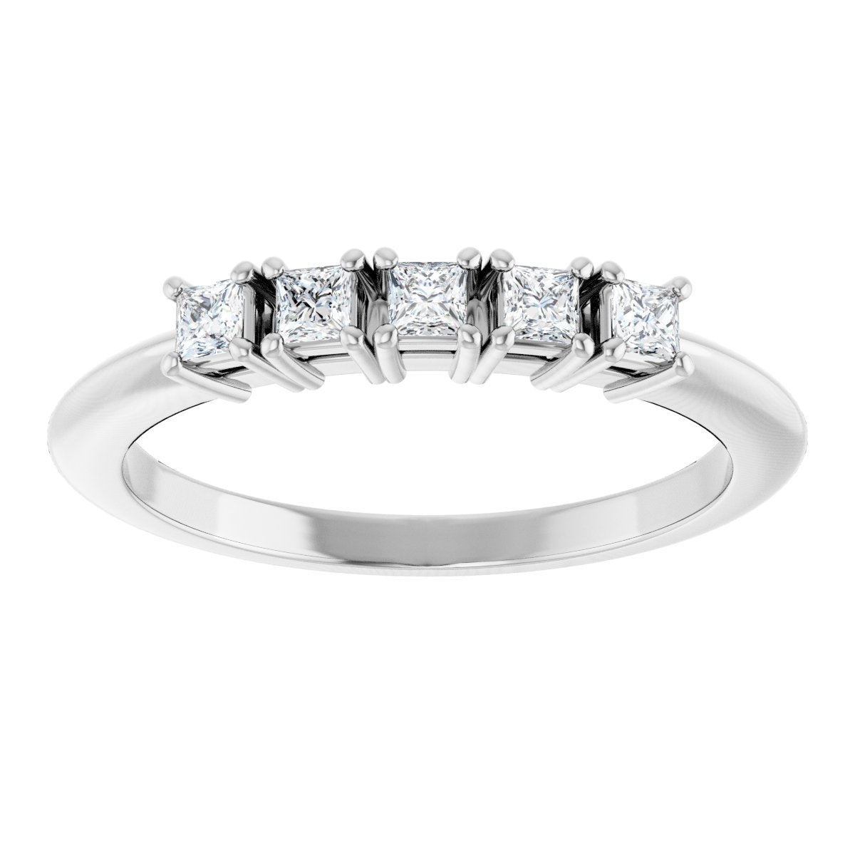 1/4 Ctw Square Lab-Grown Diamond Anniversary Band - White Gold - Lab Grown Diamond