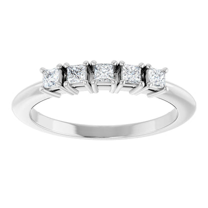 1/4 Ctw Square Lab-Grown Diamond Anniversary Band - White Gold - Lab Grown Diamond