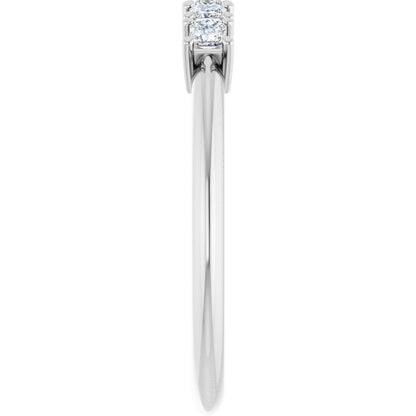 1/4 Ctw Square Lab-Grown Diamond Anniversary Band - White Gold - Lab Grown Diamond
