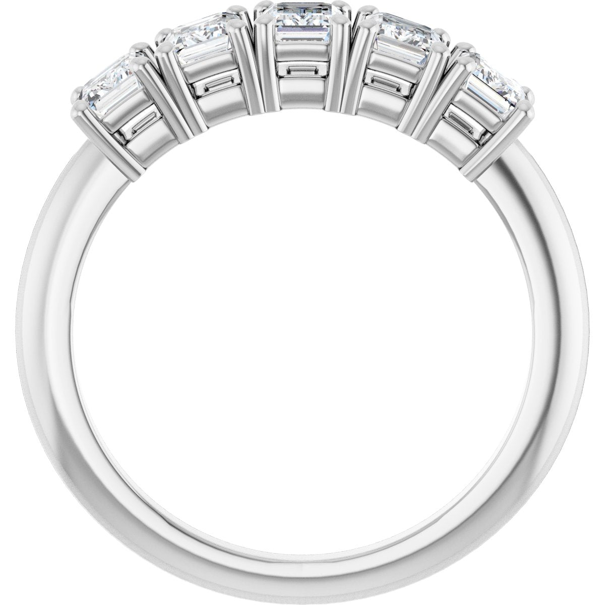 1 1/4 Ctw Emerald Lab-Grown Diamond Anniversary Band - White Gold - Lab Grown Diamond