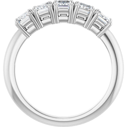 1 1/4 Ctw Emerald Lab-Grown Diamond Anniversary Band - White Gold - Lab Grown Diamond