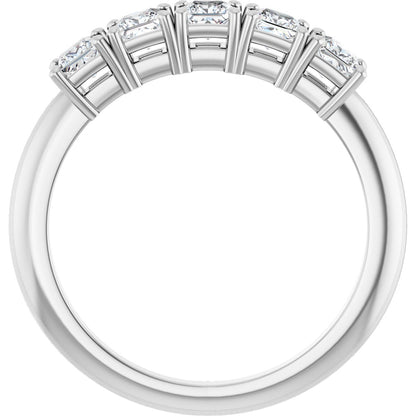 1/2 Ctw Square Lab-Grown Diamond Anniversary Band - White Gold - Lab Grown Diamond