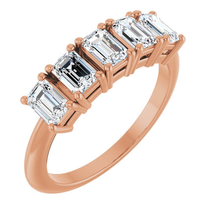 1 5/8 Ctw Emerald Lab-Grown Diamond Anniversary Band