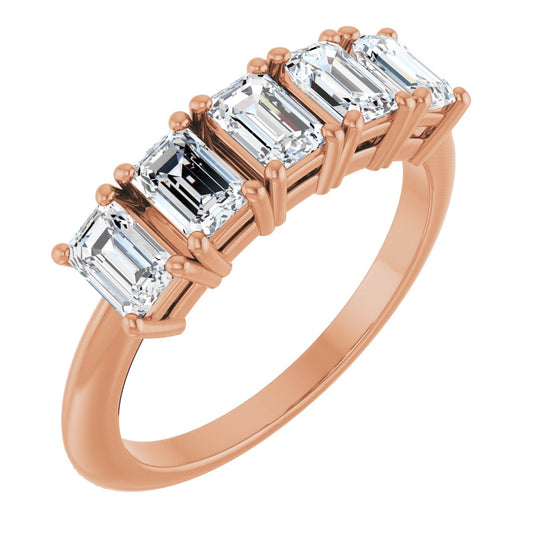 1 5/8 Ctw Emerald Lab-Grown Diamond Anniversary Band