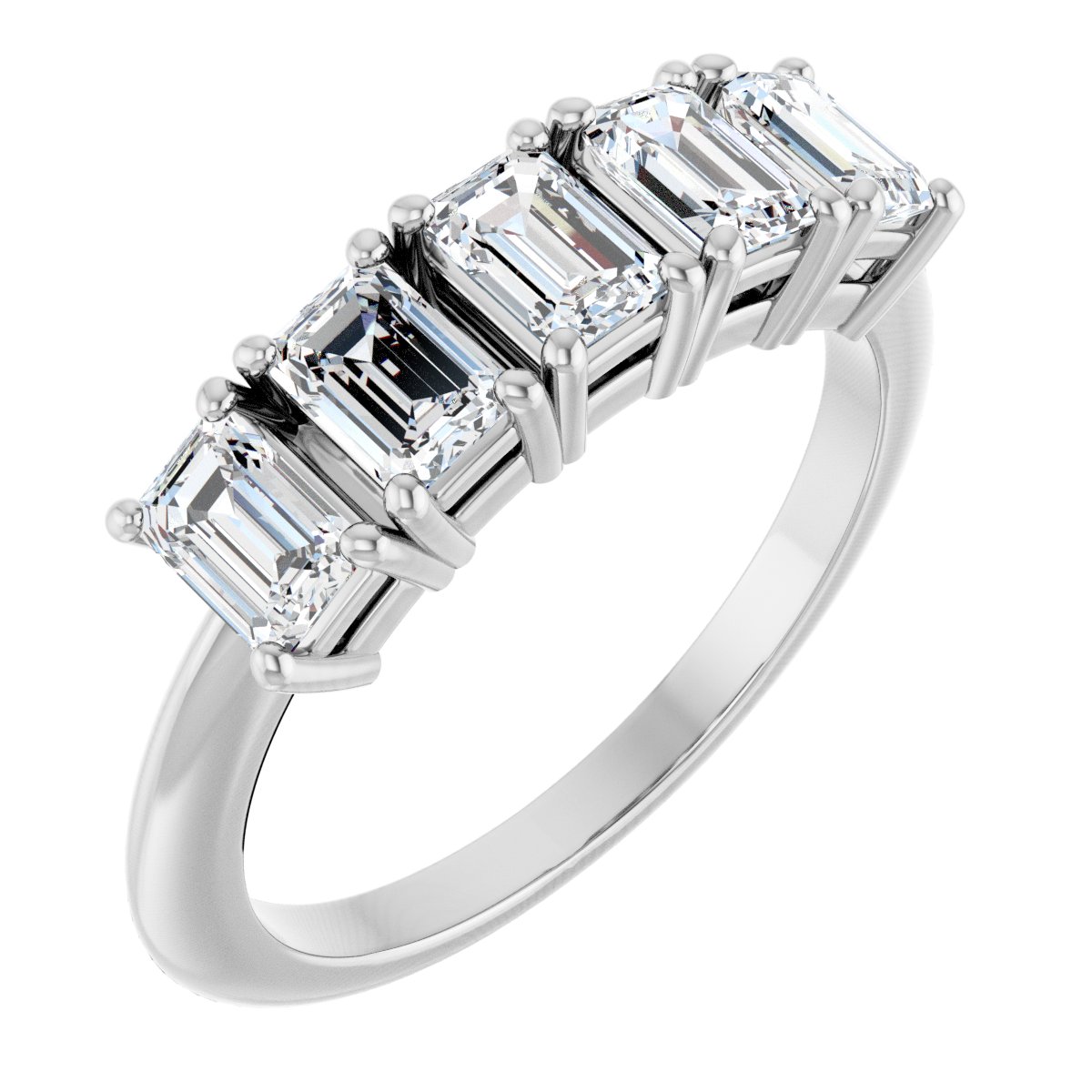 1 5/8 Ctw Emerald Lab-Grown Diamond Anniversary Band