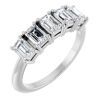 1 5/8 Ctw Emerald Lab-Grown Diamond Anniversary Band
