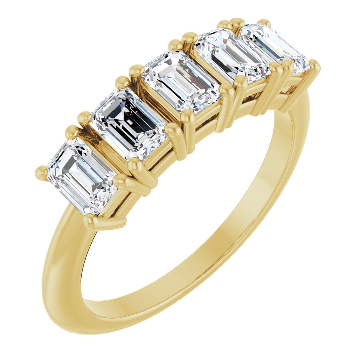 1 5/8 Ctw Emerald Lab-Grown Diamond Anniversary Band