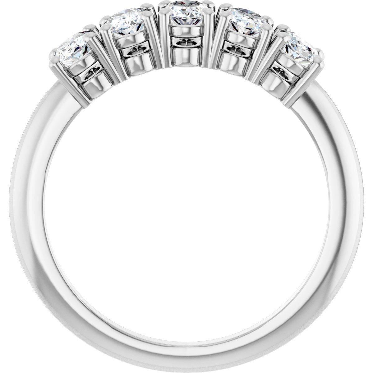 9/10 Ctw Oval Lab-Grown Diamond Anniversary Band - White Gold - Lab Grown Diamond