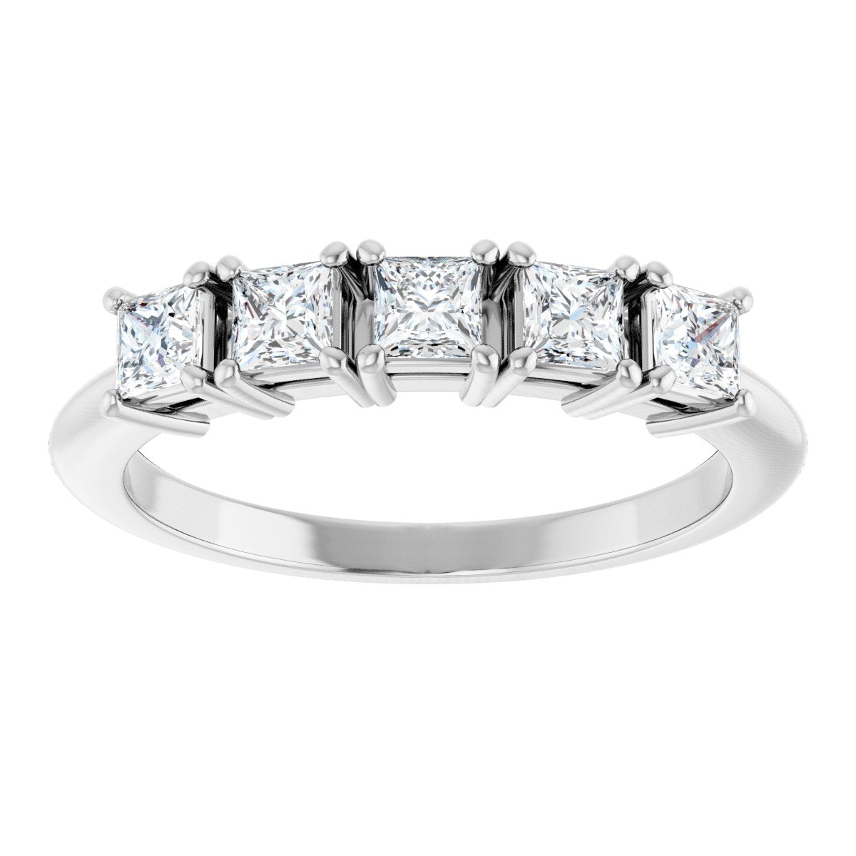 1/2 Ctw Square Lab-Grown Diamond Anniversary Band - White Gold - Lab Grown Diamond