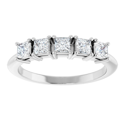 1/2 Ctw Square Lab-Grown Diamond Anniversary Band - White Gold - Lab Grown Diamond