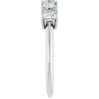3/4 Ctw Square Lab-Grown Diamond Anniversary Band - White Gold - Lab Grown Diamond
