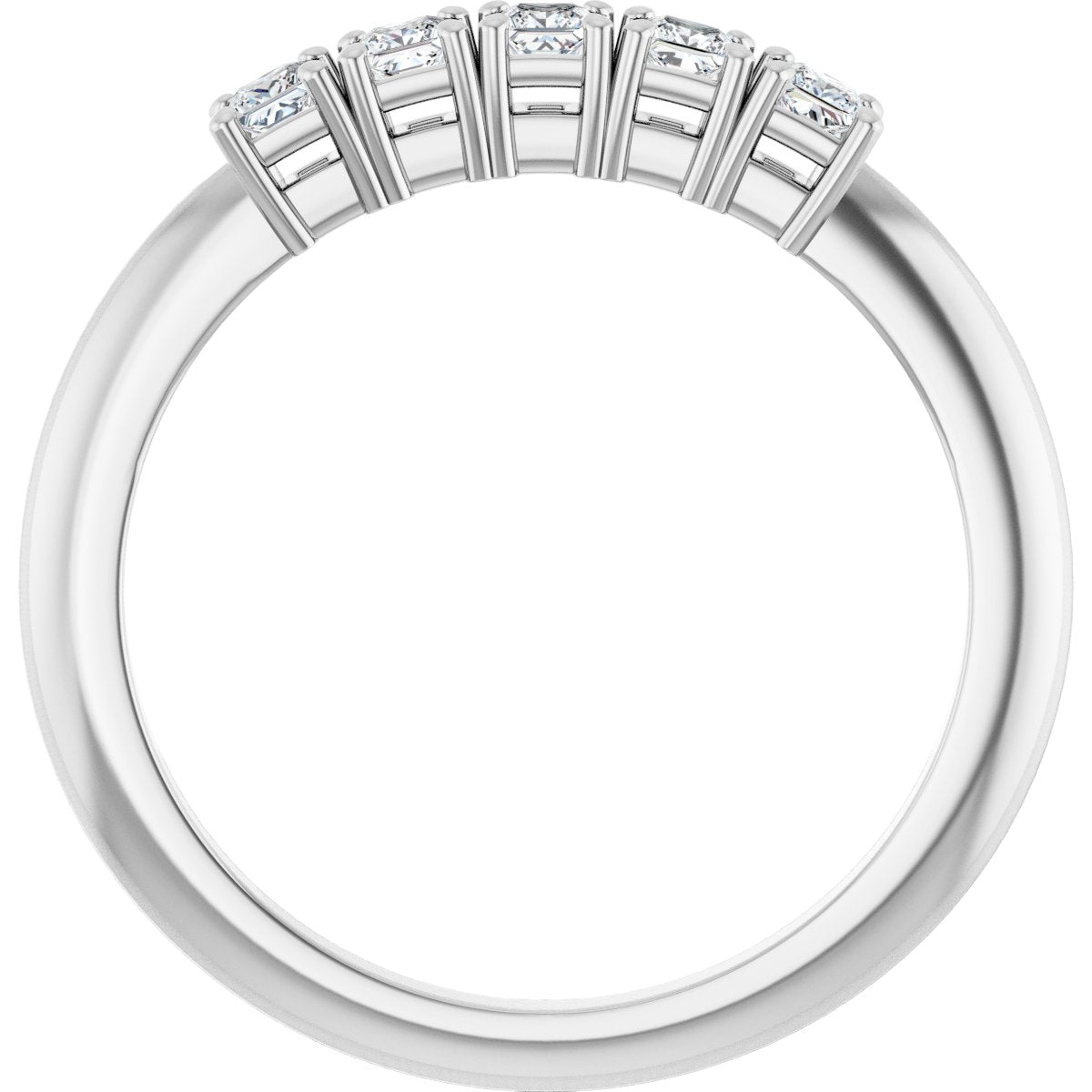 1/4 Ctw Square Lab-Grown Diamond Anniversary Band - White Gold - Lab Grown Diamond