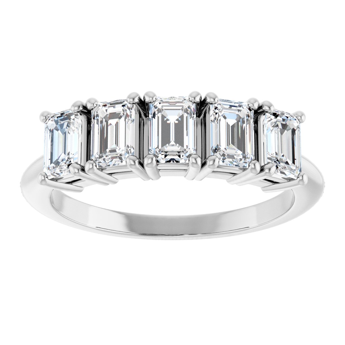 1 5/8 Ctw Emerald Lab-Grown Diamond Anniversary Band - White Gold - Lab Grown Diamond