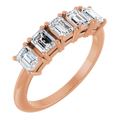 1 1/4 Ctw Emerald Lab-Grown Diamond Anniversary Band