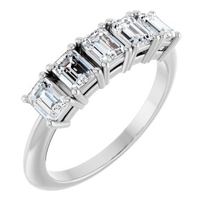 1 1/4 Ctw Emerald Lab-Grown Diamond Anniversary Band