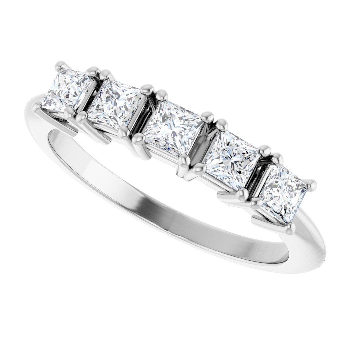 1/2 Ctw Square Lab-Grown Diamond Anniversary Band - White Gold - Lab Grown Diamond