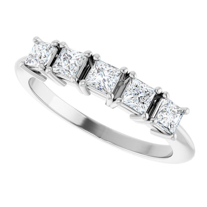 1/2 Ctw Square Lab-Grown Diamond Anniversary Band - White Gold - Lab Grown Diamond