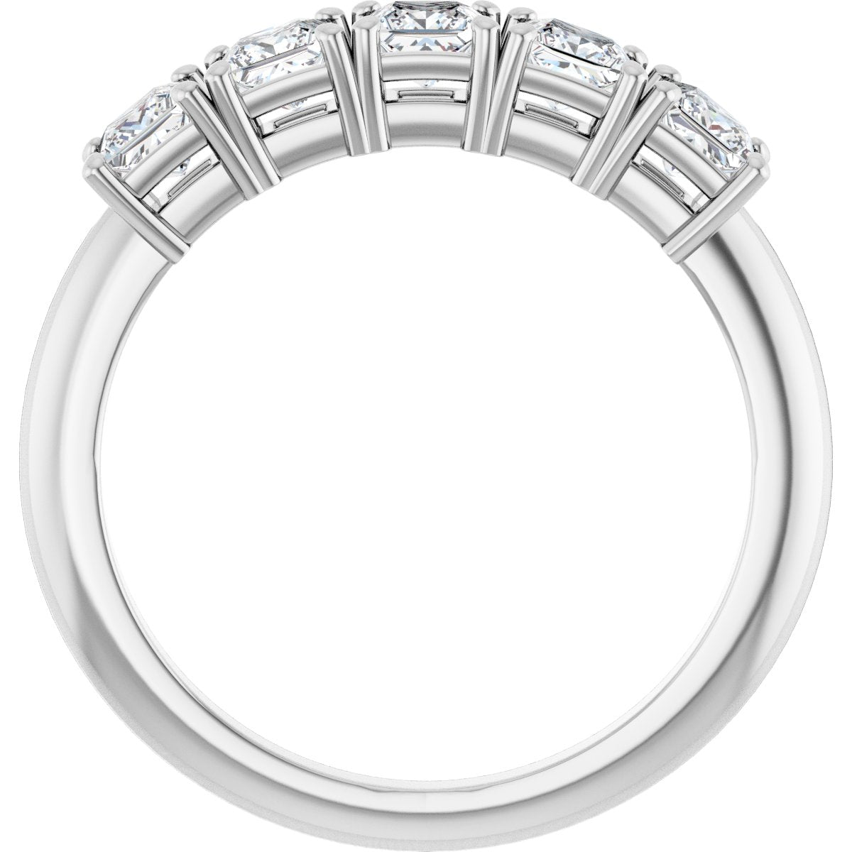 3/4 Ctw Square Lab-Grown Diamond Anniversary Band - White Gold - Lab Grown Diamond