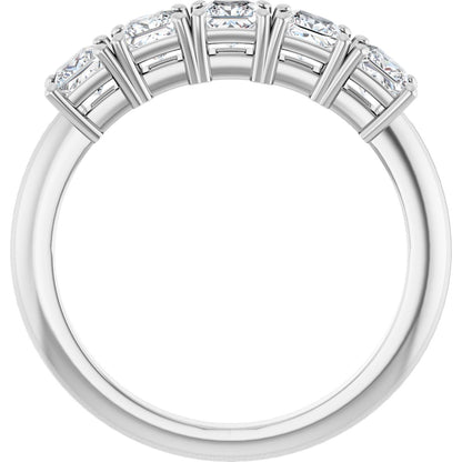3/4 Ctw Square Lab-Grown Diamond Anniversary Band - White Gold - Lab Grown Diamond