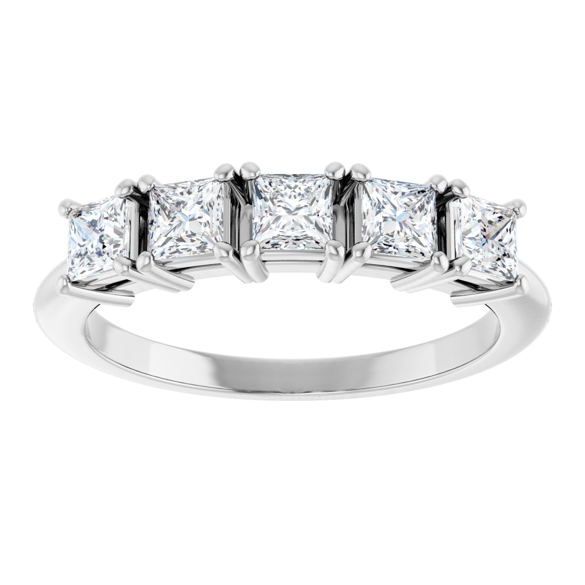3/4 Ctw Square Lab-Grown Diamond Anniversary Band - White Gold - Lab Grown Diamond