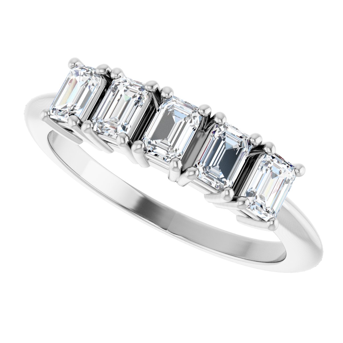 3/4 Ctw Emerald Lab-Grown Diamond Anniversary Band - White Gold - Lab Grown Diamond