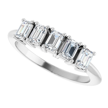 3/4 Ctw Emerald Lab-Grown Diamond Anniversary Band - White Gold - Lab Grown Diamond