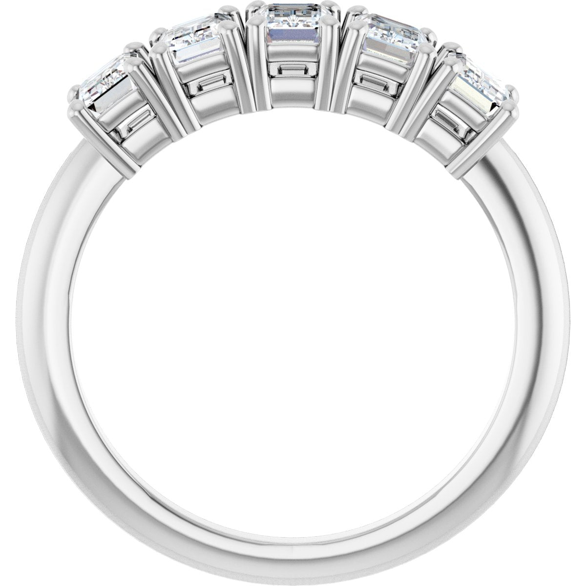 1 5/8 Ctw Emerald Lab-Grown Diamond Anniversary Band - White Gold - Lab Grown Diamond