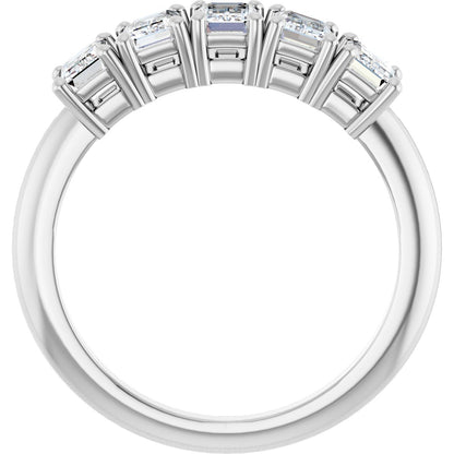 1 5/8 Ctw Emerald Lab-Grown Diamond Anniversary Band - White Gold - Lab Grown Diamond