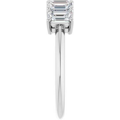 1 5/8 Ctw Emerald Lab-Grown Diamond Anniversary Band - White Gold - Lab Grown Diamond