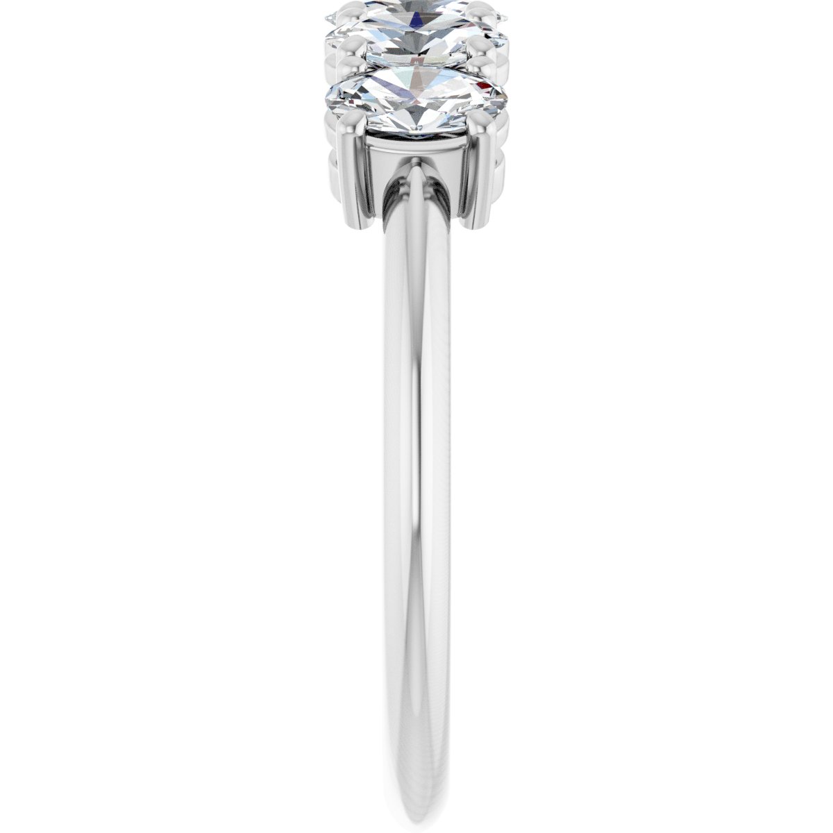 9/10 Ctw Oval Lab-Grown Diamond Anniversary Band - White Gold - Lab Grown Diamond