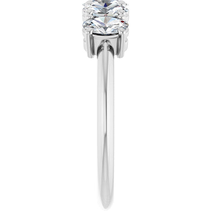 9/10 Ctw Oval Lab-Grown Diamond Anniversary Band - White Gold - Lab Grown Diamond