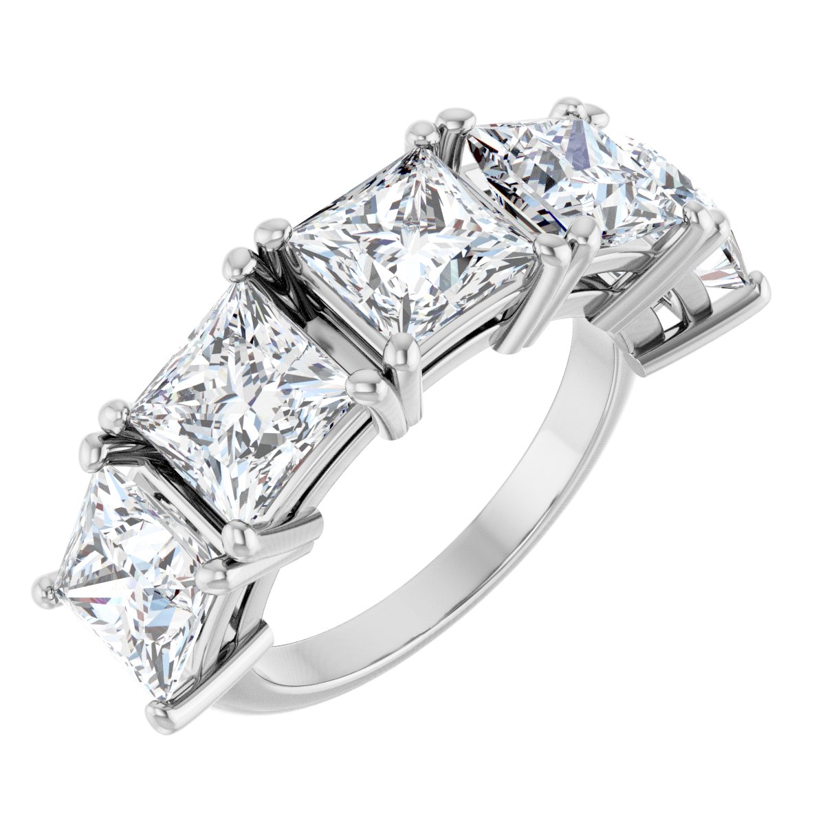 7 Ctw Square Lab-Grown Diamond Anniversary Band