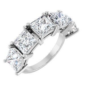 7 Ctw Square Lab-Grown Diamond Anniversary Band
