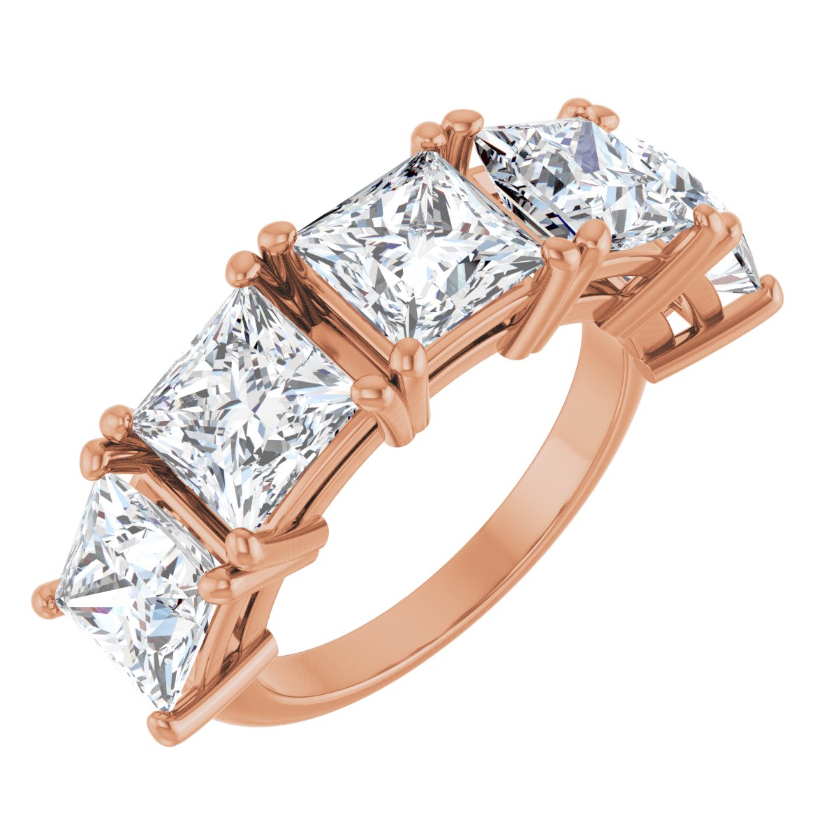 7 Ctw Square Lab-Grown Diamond Anniversary Band