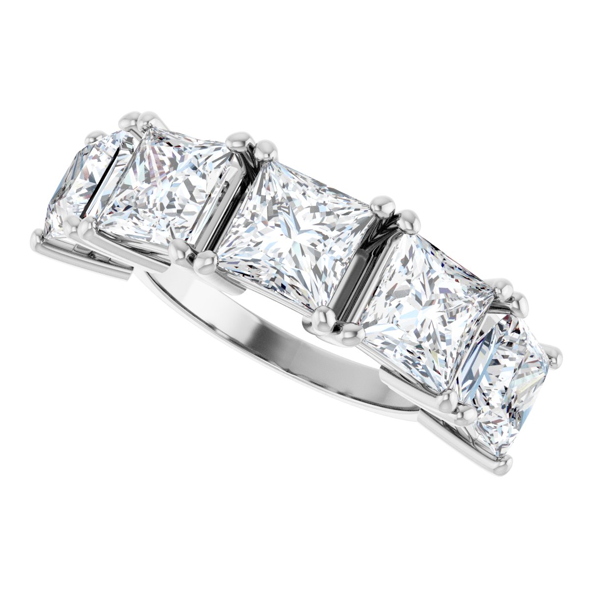 7 Ctw Square Lab-Grown Diamond Anniversary Band - White Gold - Lab Grown Diamond