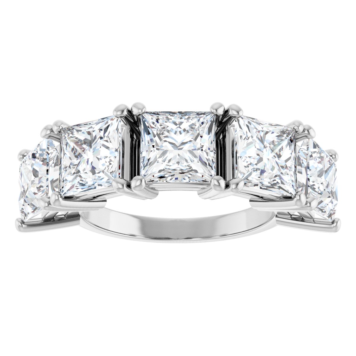 7 Ctw Square Lab-Grown Diamond Anniversary Band - White Gold - Lab Grown Diamond