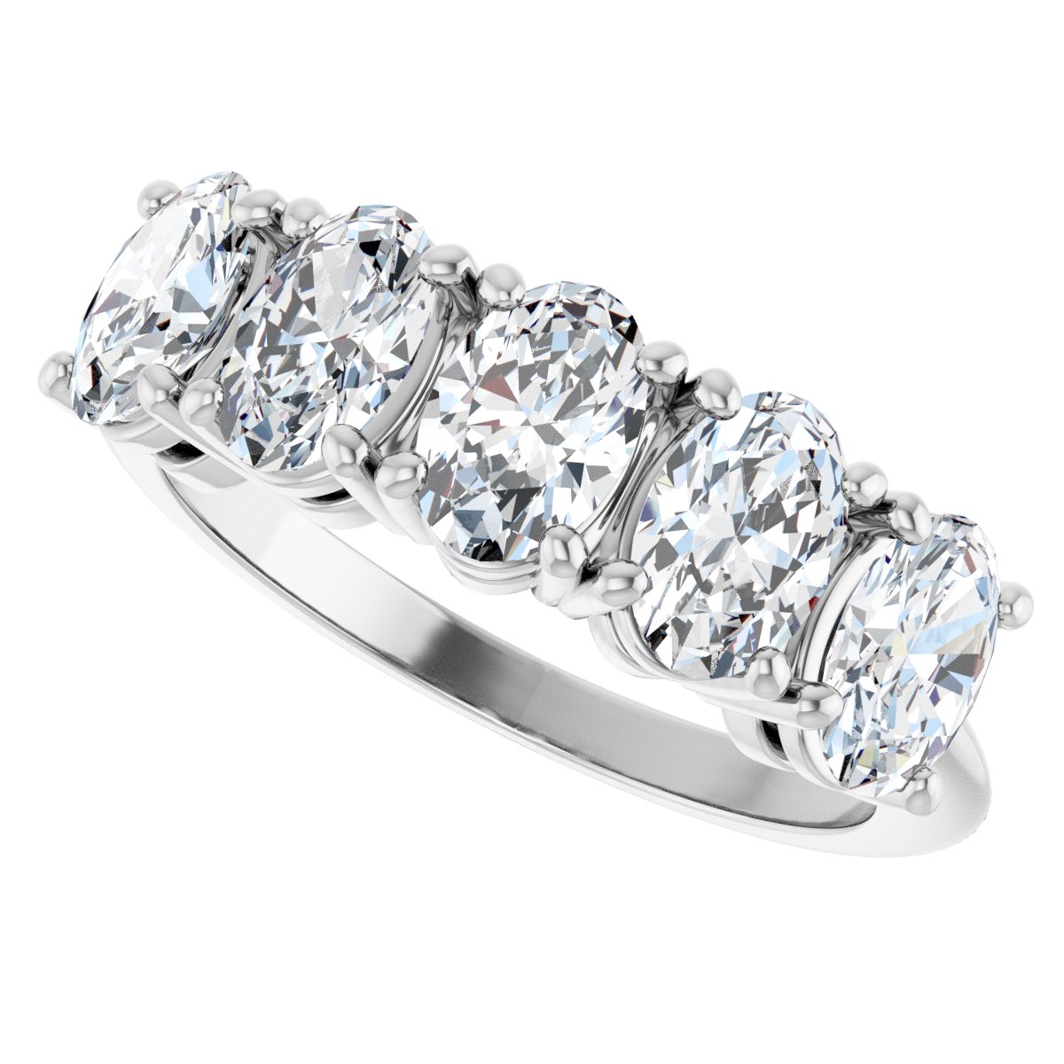2 Ctw Oval Lab-Grown Diamond Anniversary Band - White Gold - Lab Grown Diamond