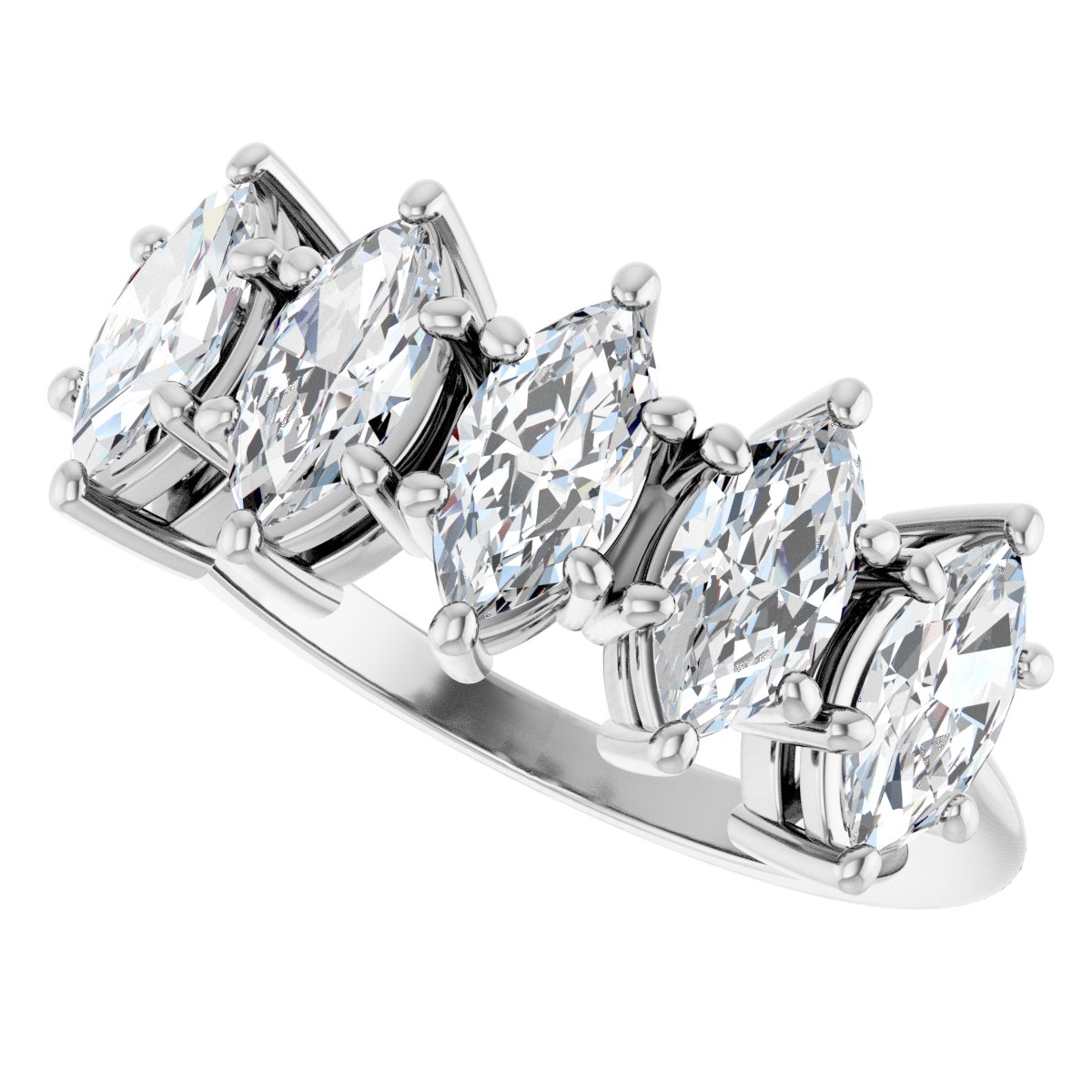 1 5/8 Ctw Marquise Lab-Grown Diamond Anniversary Band - White Gold - Lab Grown Diamond