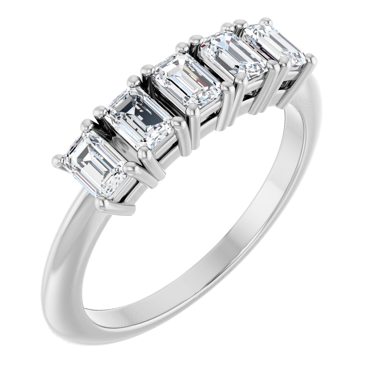 3/4 Ctw Emerald Lab-Grown Diamond Anniversary Band
