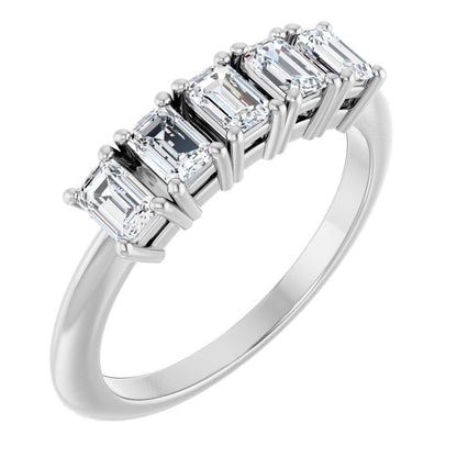 3/4 Ctw Emerald Lab-Grown Diamond Anniversary Band