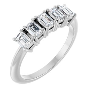 3/4 Ctw Emerald Lab-Grown Diamond Anniversary Band